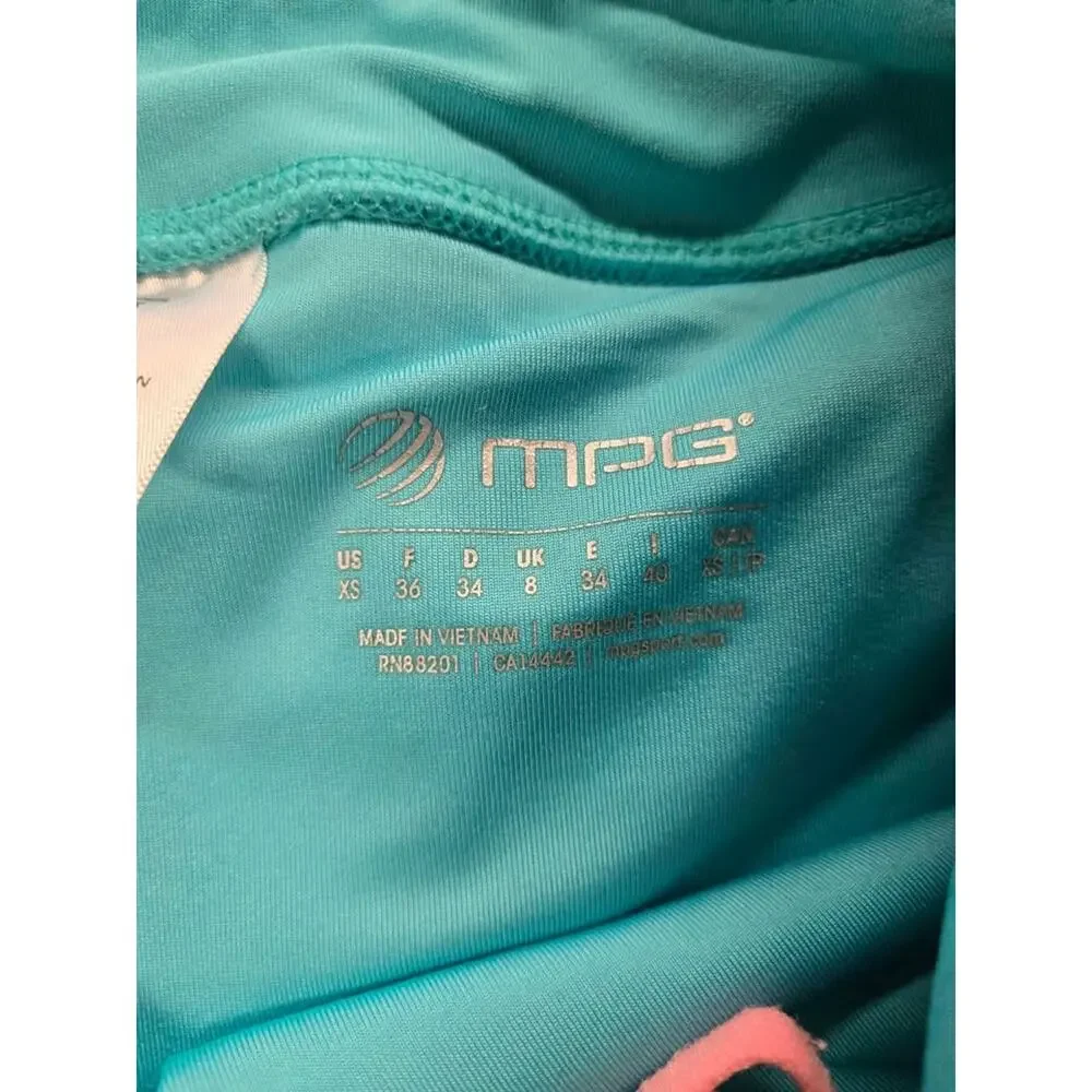 MPG Sport Tie-Dye Running Shorts w/ Liner & Zip Pocket - Teal/Blue - Size XS - Picture 3 of 4